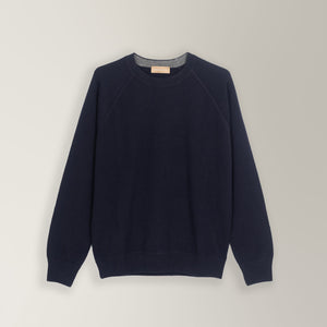 Raglan Sweater - Wool & Cashmere - Navy | Andrea Kosta