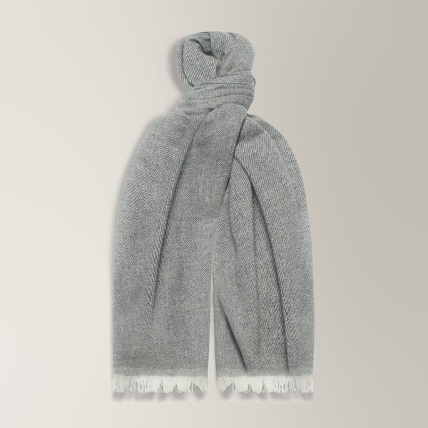 Scarf in Wool & Cashmere - Light Grey | Andrea Kosta