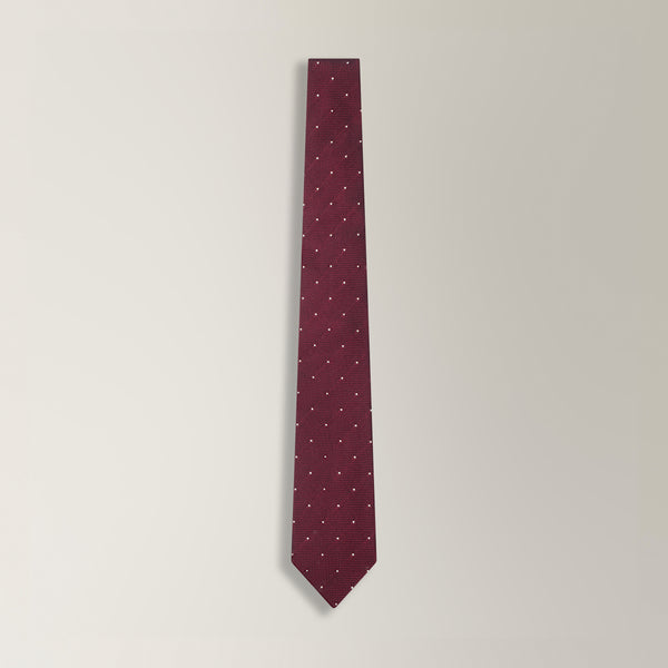 Silk Burgundy Spot Tie - Burgundy | Andrea Kosta