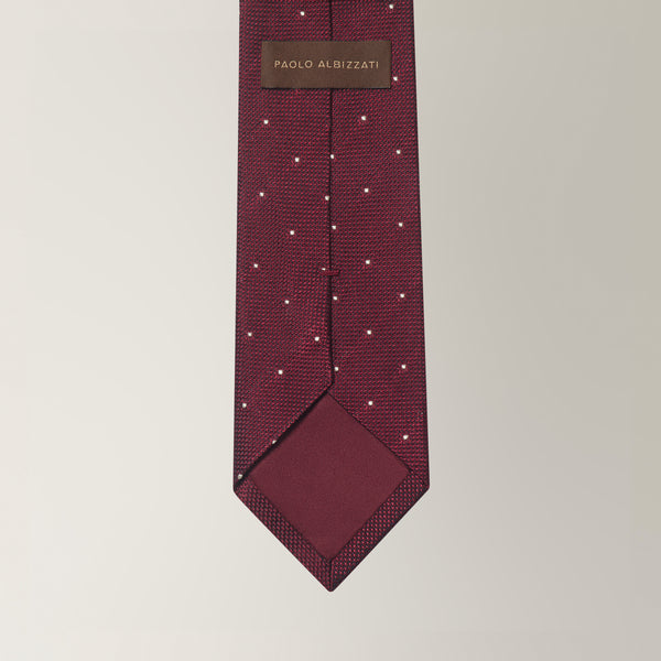 Silk Burgundy Spot Tie - Burgundy | Andrea Kosta