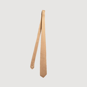 Large Knot Gold Tie in Silk Grenadine - Off-White | Andrea Kosta