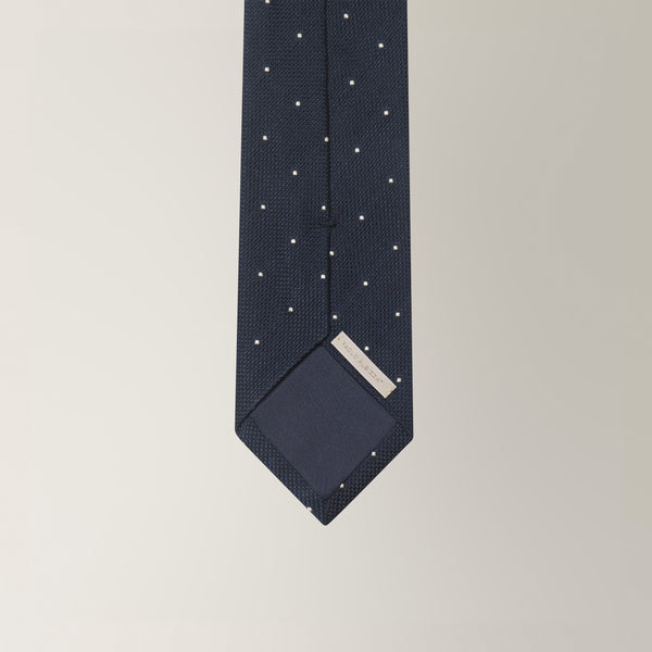 Silk Navy Spot Tie - Navy | Andrea Kosta