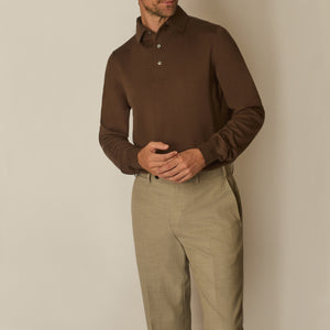 Simo Knit Polo in Merino Wool - Chocolate | Andrea Kosta