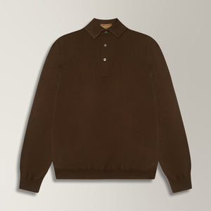 Simo Knit Polo in Merino Wool - Chocolate | Andrea Kosta