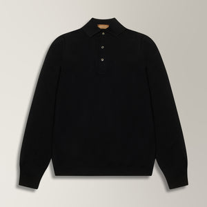 Simo Knit Polo in Merino Wool - Navy | Andrea Kosta