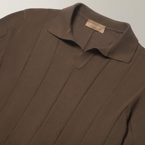 Skipper Collar Polo in 100% Cotton - Brown | Andrea Kosta