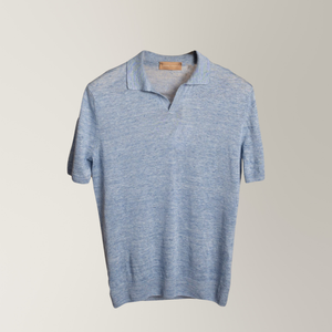 Skipper Polo in Linen - Light Blue | Andrea Kosta