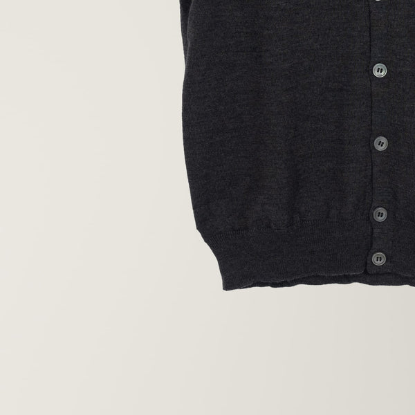 Sleeveless Cardigan - Merino Wool - Charcoal Grey | Andrea Kosta