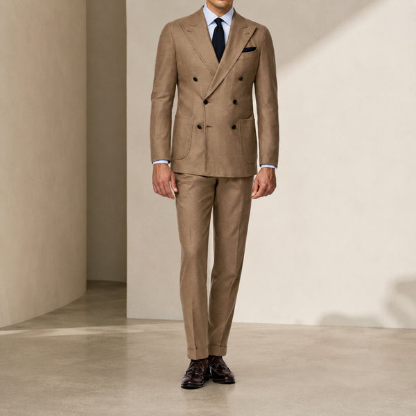 Suit in Brushed Wool Twill - Soft Caramel | Andrea Kosta 
