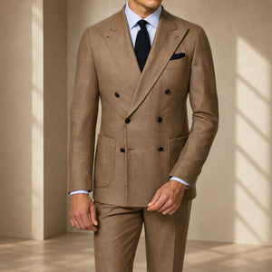 Suit in Brushed Wool Twill - Soft Caramel | Andrea Kosta 