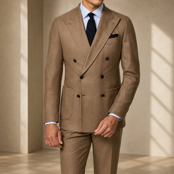 Suit in Brushed Wool Twill - Soft Caramel | Andrea Kosta 