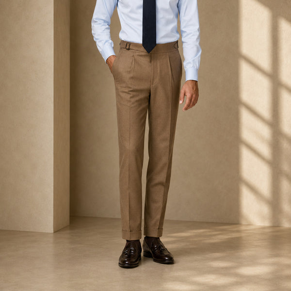 Suit in Brushed Wool Twill - Soft Caramel | Andrea Kosta 