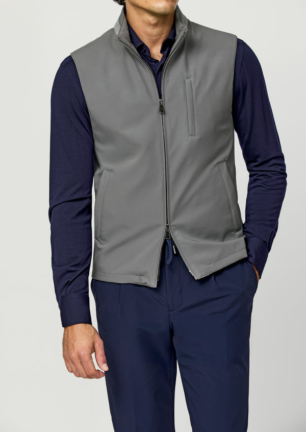 Gilet in Water Repellent Technical - Steel Grey | Andrea Kosta 