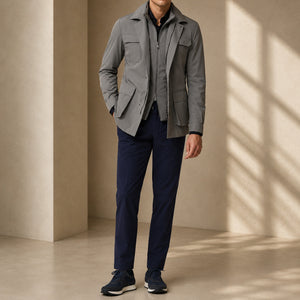 Jacket in Water Repellent Technical - Steel Grey | Andrea Kosta 