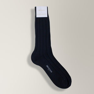 Stefano Ribbed Casual Mid-Calf Socks -in Cotton - Anthracite | Andrea Kosta