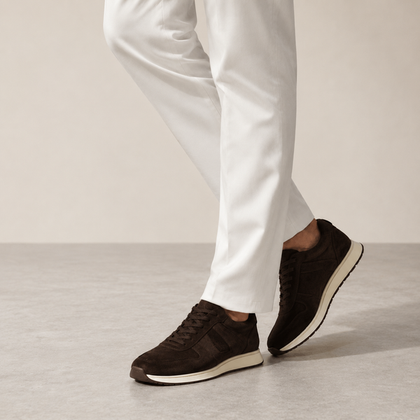 Strata Sneakers in Suede - Chocolate Brown | Andrea Kosta