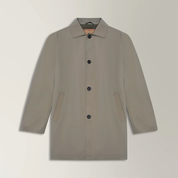 Technical Car Coat in Polyamide - Beige | Andrea Kosta