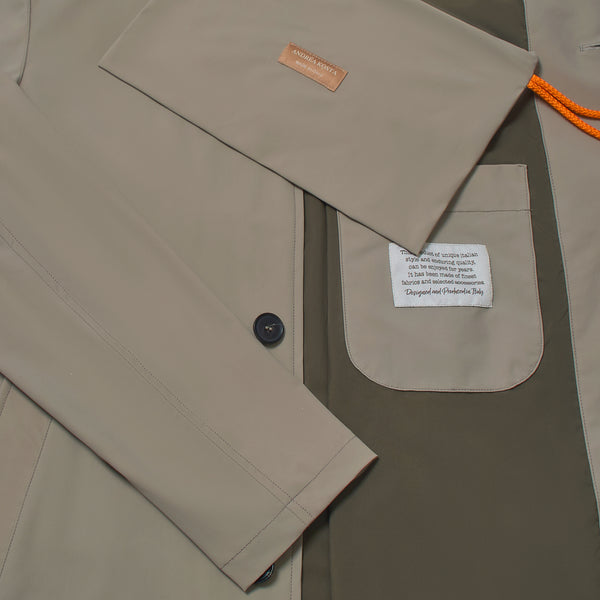 Technical Car Coat in Polyamide - Beige | Andrea Kosta