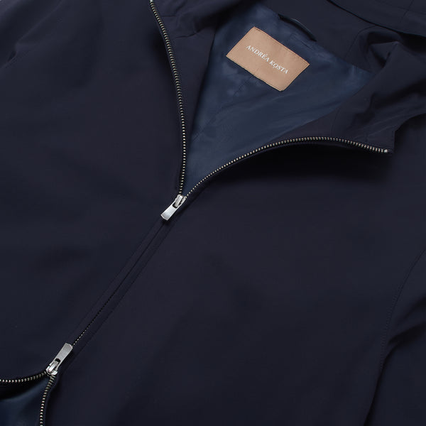 Hooded Bomber in Technical - Navy | Andrea Kosta