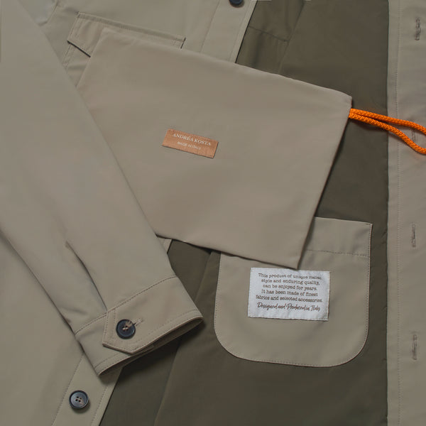 Technical Overshirt in Polyamide - Beige | Andrea Kosta 