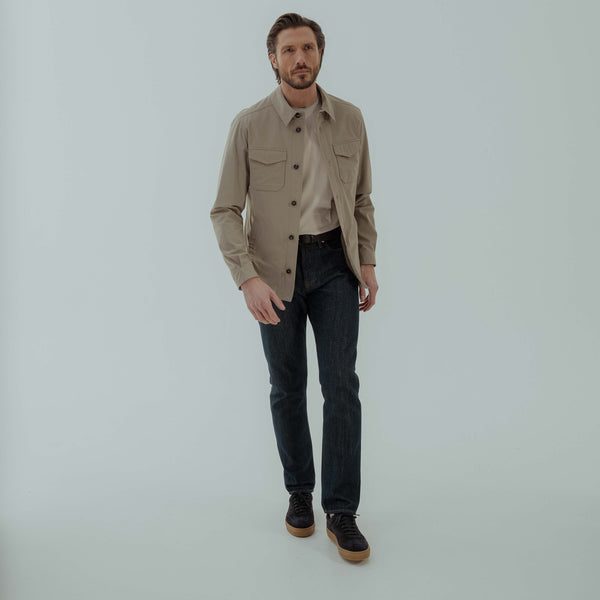 Technical Overshirt in Polyamide - Beige | Andrea Kosta 