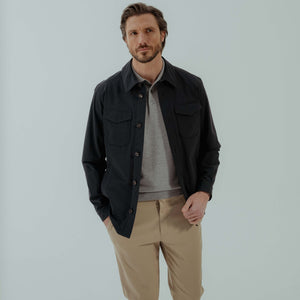 Technical Overshirt in Polyamide - Navy | Andrea Kosta 