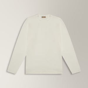 Tino Long Sleeve T-shirt in Cotton - White | Andrea Kosta
