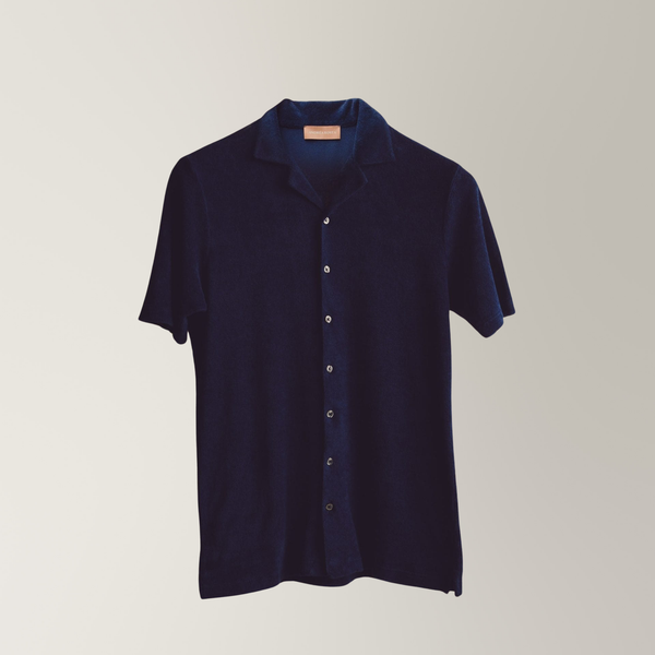 Camp Collar Shirt in Towel - Royal Blue | Andrea Kosta