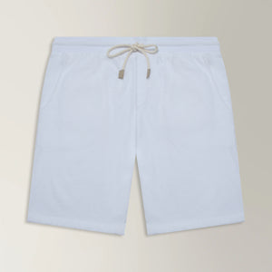 Towel Drawstring Shorts in Cotton - White | Andrea Kosta 