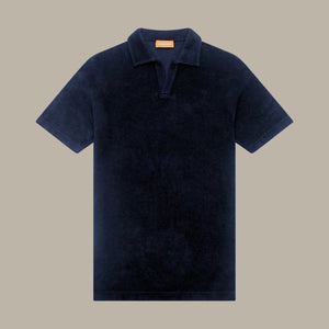Skipper Polo in Towel - Navy | Andrea Kosta