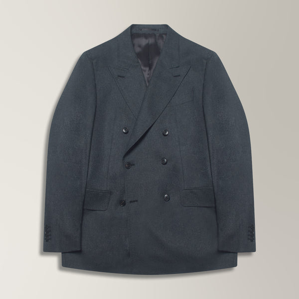 Two-Piece Double Breasted Suit in Vitale Barberis Canonico Wool Flannel - Anthracite | Andrea Kosta