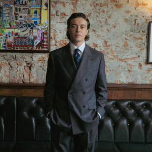 Two-Piece Double Breasted Suit in Vitale Barberis Canonico Wool Flannel - Anthracite | Andrea Kosta