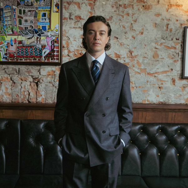 Two-Piece Double Breasted Suit in Vitale Barberis Canonico Wool Flannel - Anthracite | Andrea Kosta