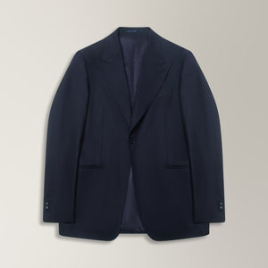 Two Piece Peak Lapel Suit in Wool - Midnight Blue | Andrea Kosta