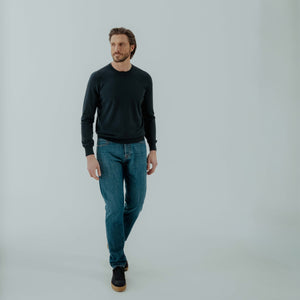 Veneto Tailored Jeans in Cotton - Mid Wash Blue | Andrea Kosta