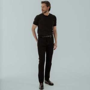 Veneto Tailored Jeans in Cotton - Black | Andrea Kosta
