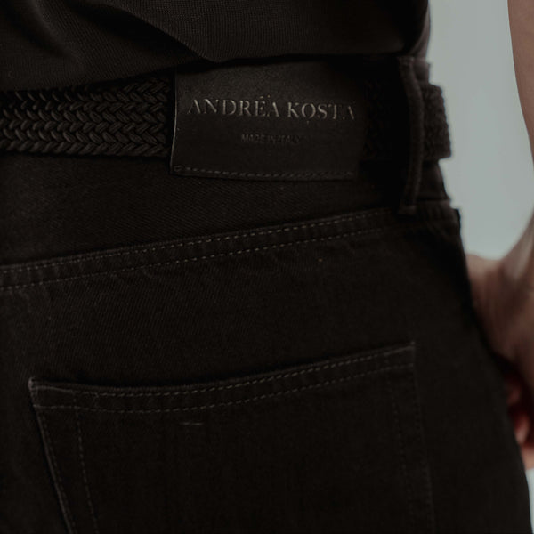Veneto Tailored Jeans in Cotton - Black | Andrea Kosta