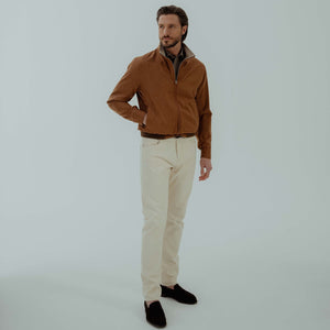 Veneto Tailored Jeans in Cotton - Ecru | Andrea Kosta