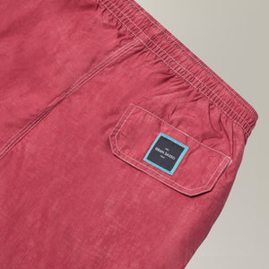 Weave Effect Swim Shorts in Polyester - Red | Andrea Kosta