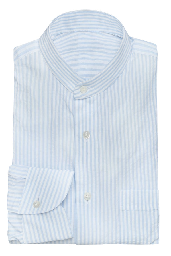 Shirt in Seersucker - White with Light Blue Stripes | Andrea Kosta