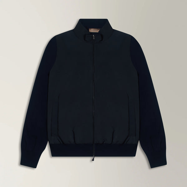Windbreaker in Nylon & Cotton - Navy | Andrea Kosta 