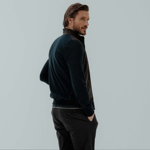 Windbreaker in Nylon & Cotton - Navy | Andrea Kosta 