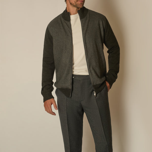 Full Zip Bomber - Charcoal