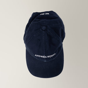 Garment-Dyed AK Branded Cap - Navy | Andrea Kosta