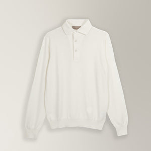 Shirt Collar Polo Knit - Off-White | Andrea Kosta