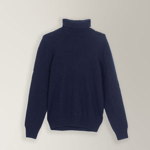 Roll Neck Jumper - Air Wool - Navy | Andrea Kosta