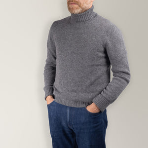 Roll Neck Jumper - Air Wool - Grey | Andrea Kosta