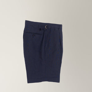 Linen Bermuda Shorts - Navy | Andrea Kosta