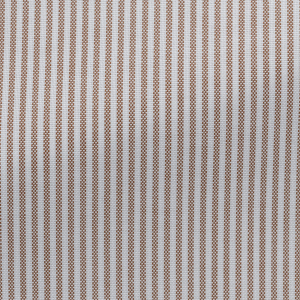 Shirt in Cotton - White with Caramel Stripes | Andrea Kosta